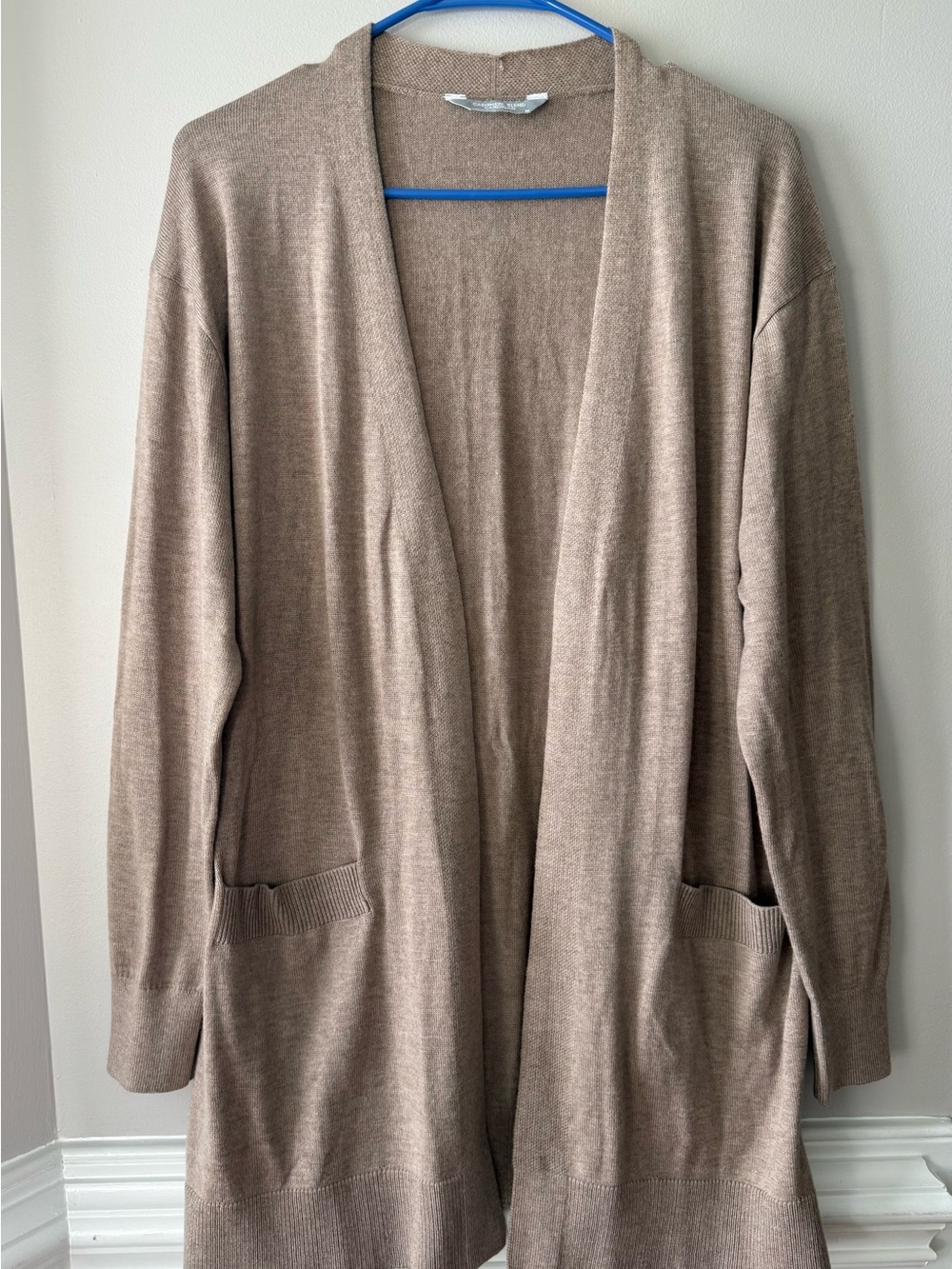 Luxury Premier Light Brown Open-Front Women’s Cardigan Sweater Size Medium
